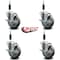 Service Caster 4'' Gray Poly Swivel 7/8'' Expanding Stem Caster Set with Brake, 4PK SCC-EX20S414-PPUB-TLB-78-4 - alternate 3